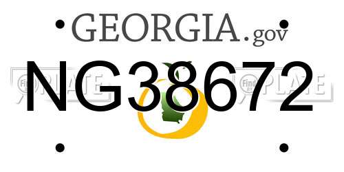 NG38672 Georgia License Plate