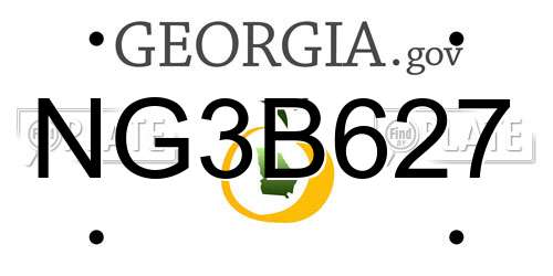 NG3B627 Georgia License Plate