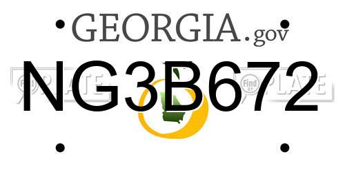 NG3B672 Georgia License Plate