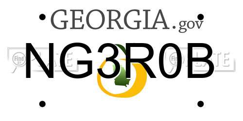 NG3R0B Georgia License Plate