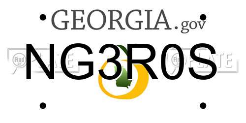 NG3R0S Georgia License Plate