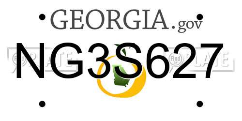 NG3S627 Georgia License Plate