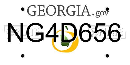 NG4D656 Georgia License Plate