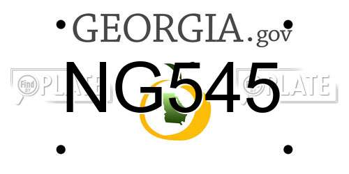 NG545 Georgia License Plate