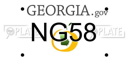 NG58 Georgia License Plate