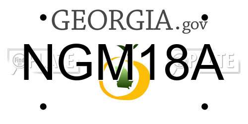 NGM18A Georgia License Plate