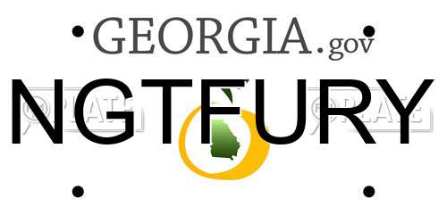 NGTFURY Georgia License Plate