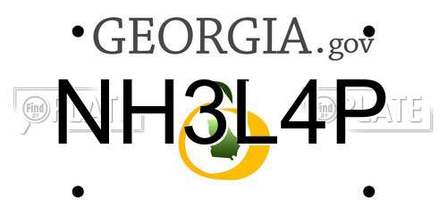 NH3L4P Georgia License Plate