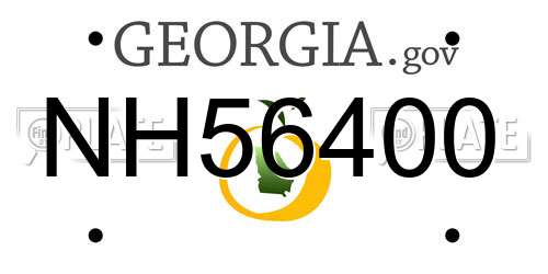 NH56400 Georgia License Plate