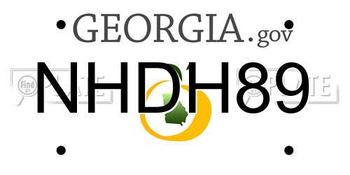 NHDH89 Georgia License Plate