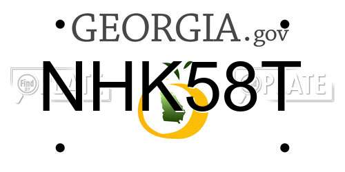 NHK58T Georgia License Plate