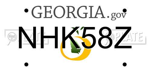 NHK58Z Georgia License Plate