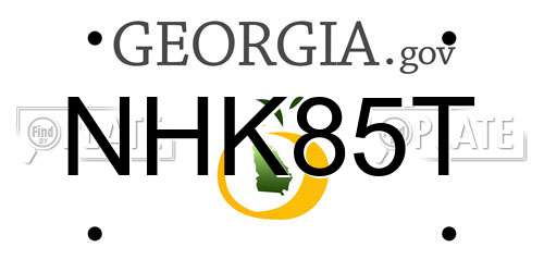 NHK85T Georgia License Plate