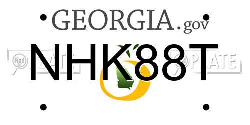 NHK88T Georgia License Plate