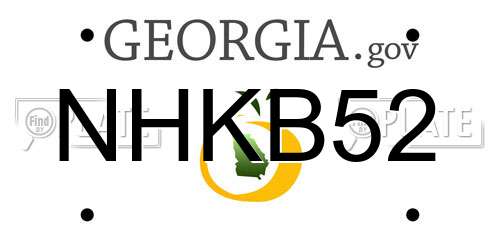 NHKB52 Georgia License Plate