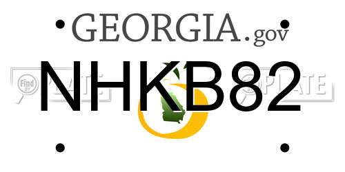 NHKB82 Georgia License Plate