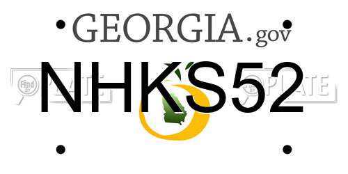 NHKS52 Georgia License Plate
