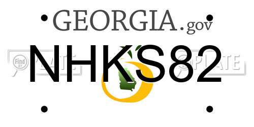 NHKS82 Georgia License Plate