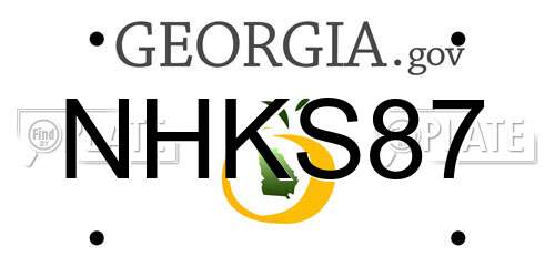 NHKS87 Georgia License Plate