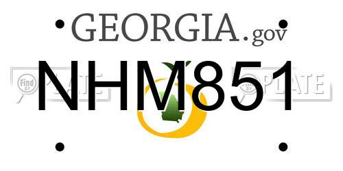 NHM851 Georgia License Plate