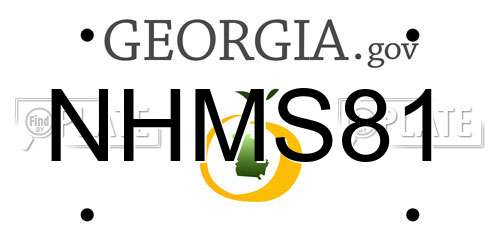 NHMS81 Georgia License Plate