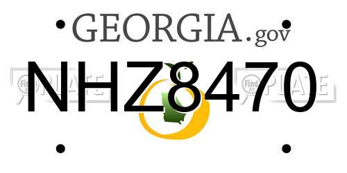 NHZ8470 Georgia License Plate