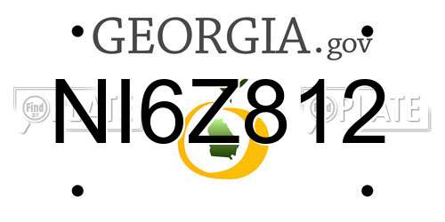 NI6Z812 Georgia License Plate