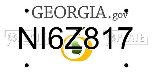 NI6Z817 Georgia License Plate