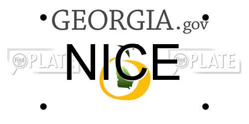 NICE Georgia License Plate