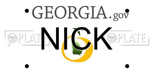 NICK Georgia License Plate