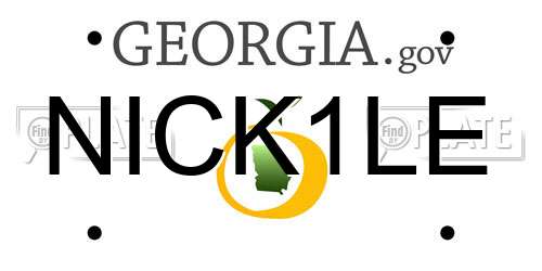 NICK1LE Georgia License Plate