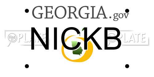 NICKB Georgia License Plate