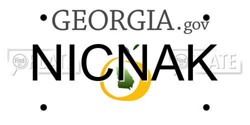 NICNAK Georgia License Plate
