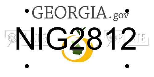 NIG2812 Georgia License Plate