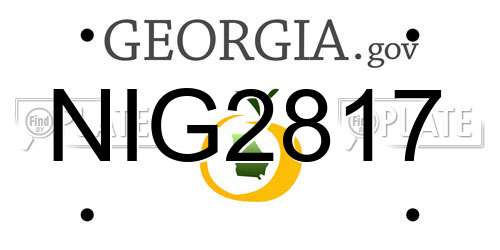 NIG2817 Georgia License Plate