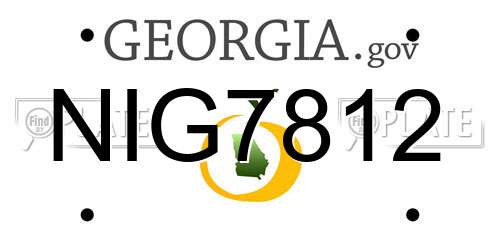 NIG7812 Georgia License Plate