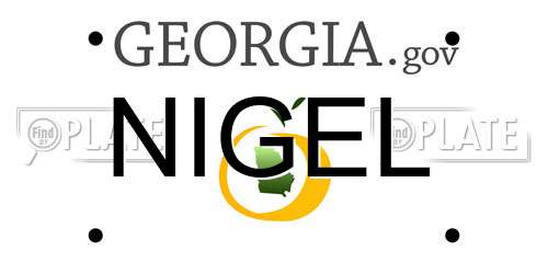 NIGEL Georgia License Plate