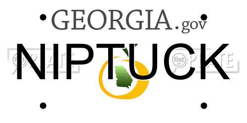 NIPTUCK Georgia License Plate