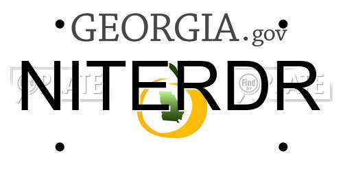NITERDR Georgia License Plate