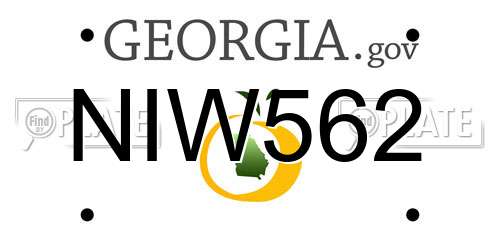 NIW562 Georgia License Plate