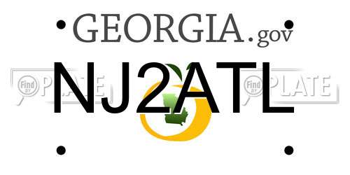 NJ2ATL Georgia License Plate
