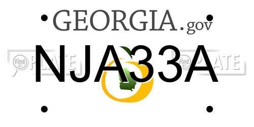 NJA33A Georgia License Plate