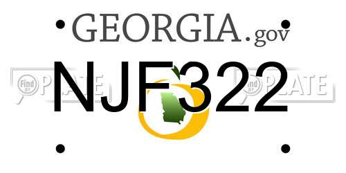NJF322 Georgia License Plate