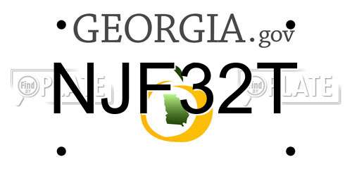 NJF32T Georgia License Plate