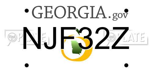 NJF32Z Georgia License Plate
