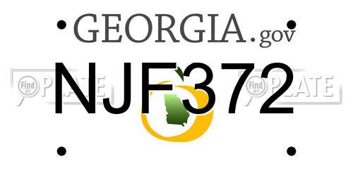 NJF372 Georgia License Plate