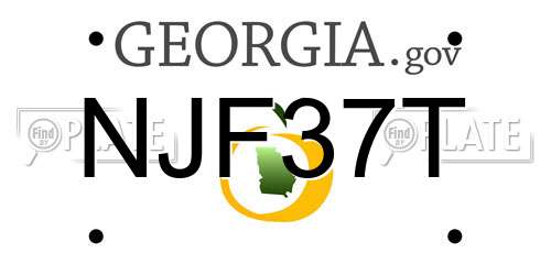 NJF37T Georgia License Plate