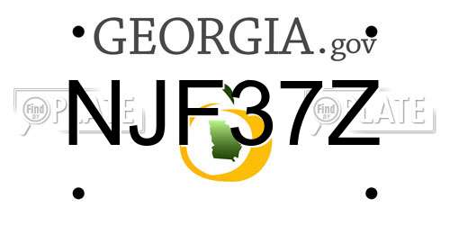 NJF37Z Georgia License Plate