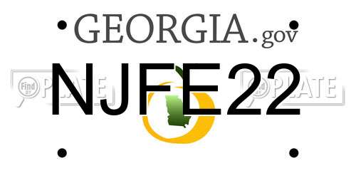 NJFE22 Georgia License Plate