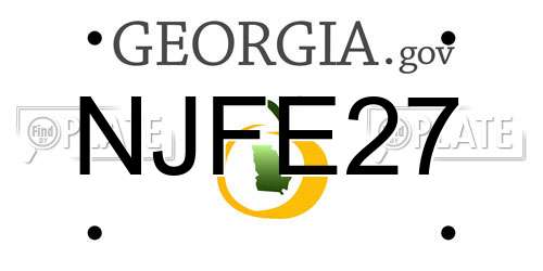 NJFE27 Georgia License Plate